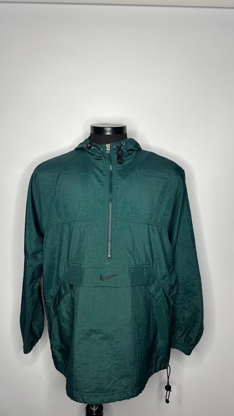Vintage Nike Swoosh Jacket Windbreaker Hoodie 1/4 Zip Pullover Mens Medium M